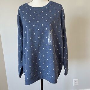 Karen Scott Sport size 2X new with tags silver sparkle polka dots crewneck sport